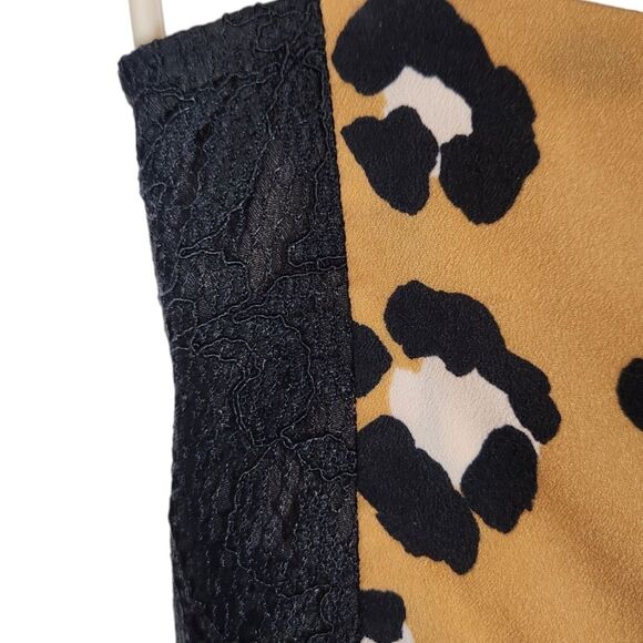 Thakoon‎ Dress Corset Leopard Animal Print A-Line Midi Lace Black Tan Flowy 4 - Picture 10 of 16